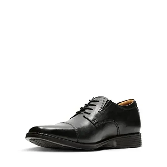 NWTClarks Men's Tilden Cap Oxford, Black Leather, 7.5 M US